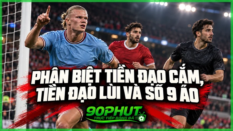 Phân biệt tiền đạo cắm, tiền đạo lùi và số 9 ảo Phân biệt tiền đạo cắm, tiền đạo lùi và số 9 ảo