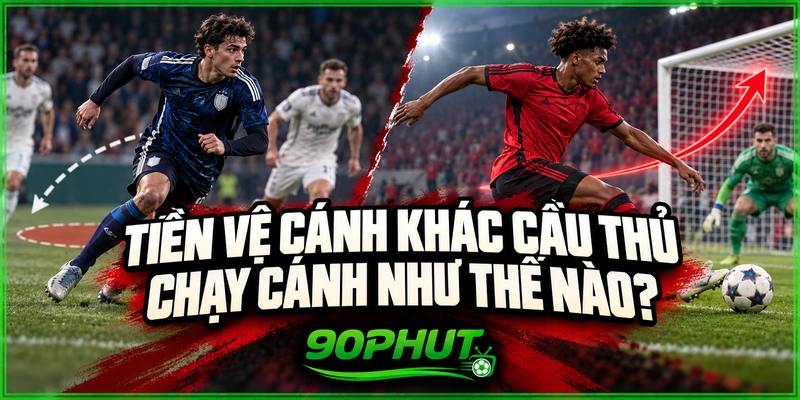 Tiền vệ cánh khác cầu thủ chạy cánh như thế nào