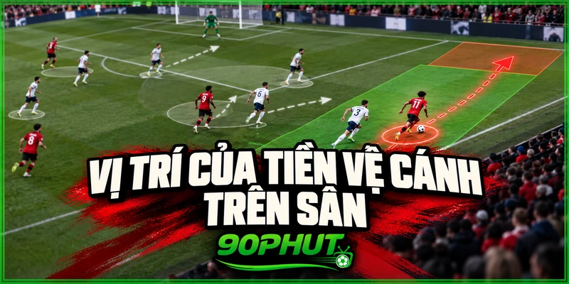 Vị trí của tiền vệ cánh trên sân